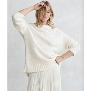 Jenni Kayne Alpaca Cocoon Crewneck Ivory Pullover *NEW* With tags Size XS